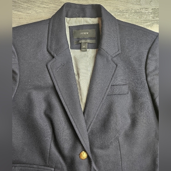 J. Crew Schoolboy Blazer Navy Blue with Gold Buttons Size 2 Tall - Picture 2 of 15